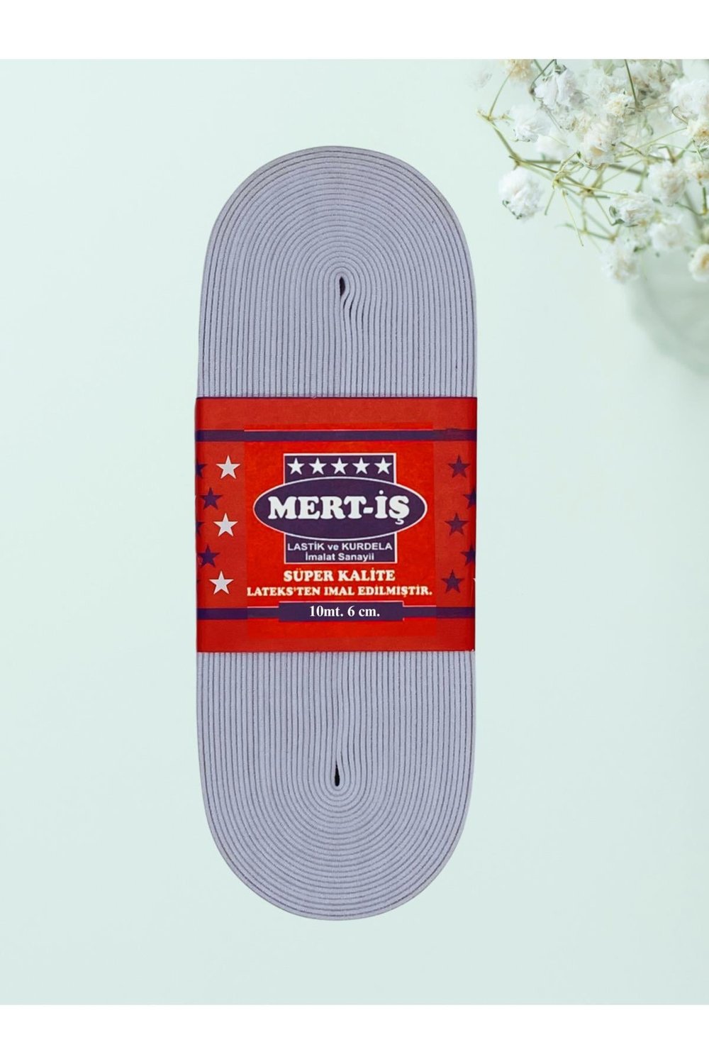 6 cm Paça-Bel-Etek-Eşofman Lastiği Beyaz 10 Metre