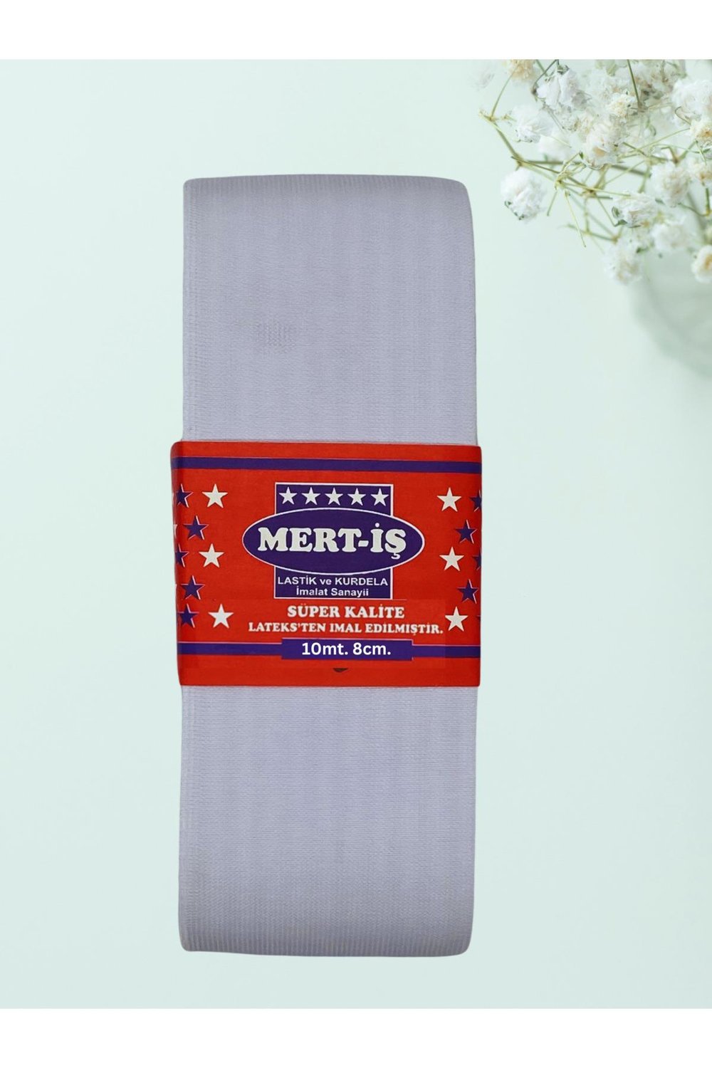 8 cm Paça-Bel-Etek-Eşofman Lastiği Beyaz 10 Metre
