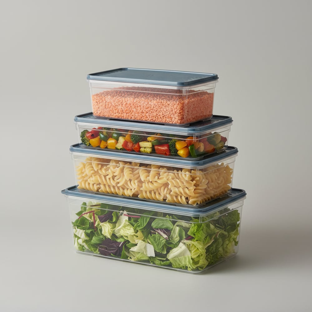 Smart Container 4 Lü Buzdolabı Derin Dondurucu Saklama Kabı Set Mavi