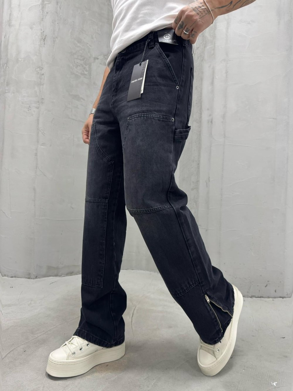 Baggy Paça Fermuar Siyah