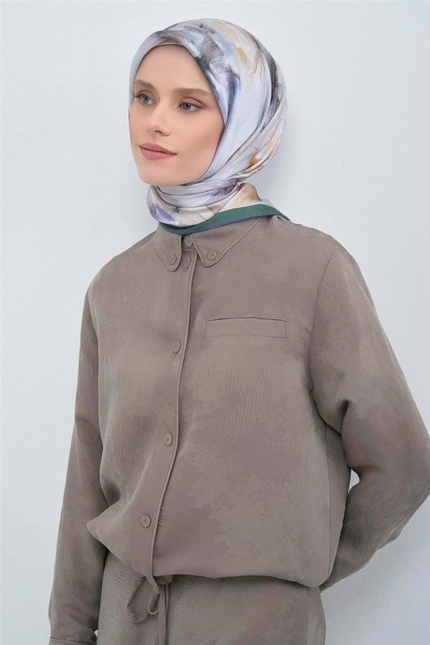 Saf İpek Twill Eşarp 9515D 01