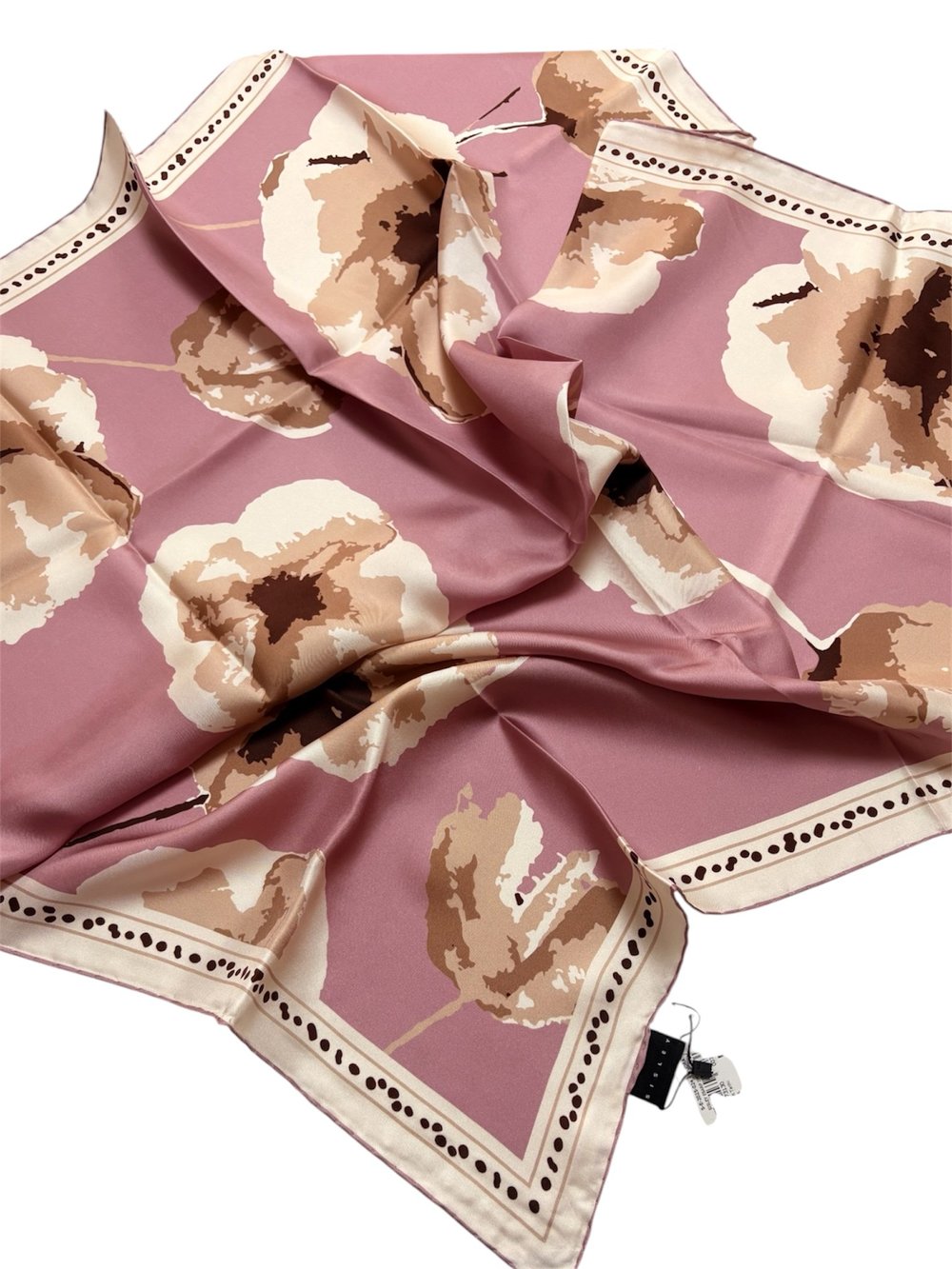 Sisley Twill Saf İpek Eşarp Mavi Çiçek Desen 2025