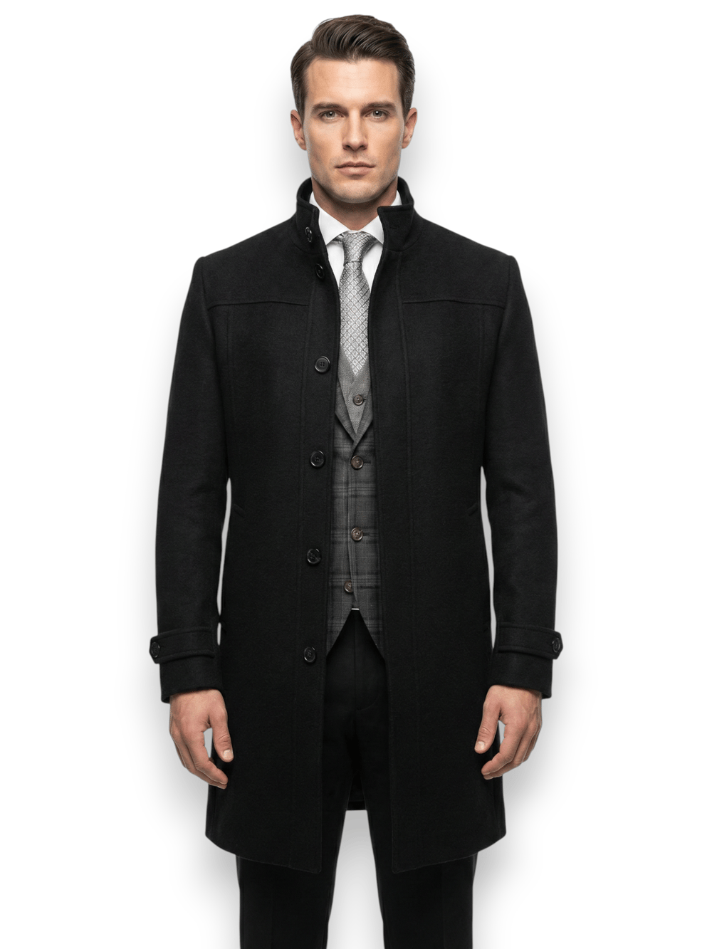 Couture | Onyx Siyah Hakim Yaka Kaban