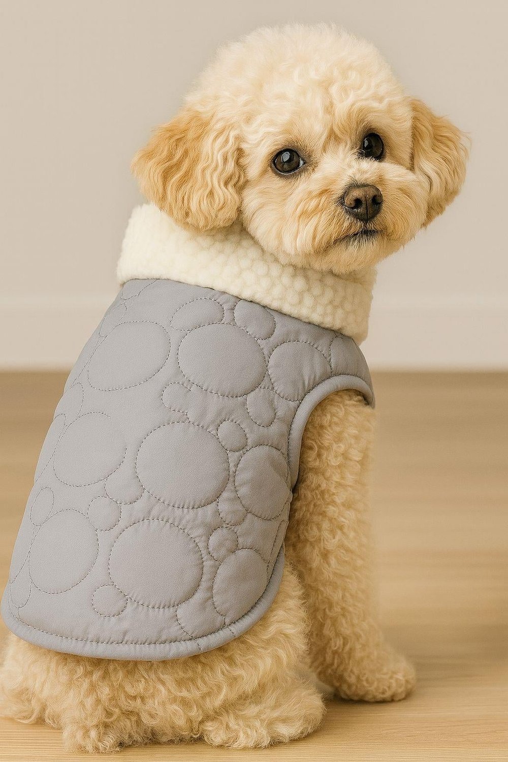 Kedi Köpek Kıyafeti & Elbisesi Köpek Yeleği Puffer Vest Gri
