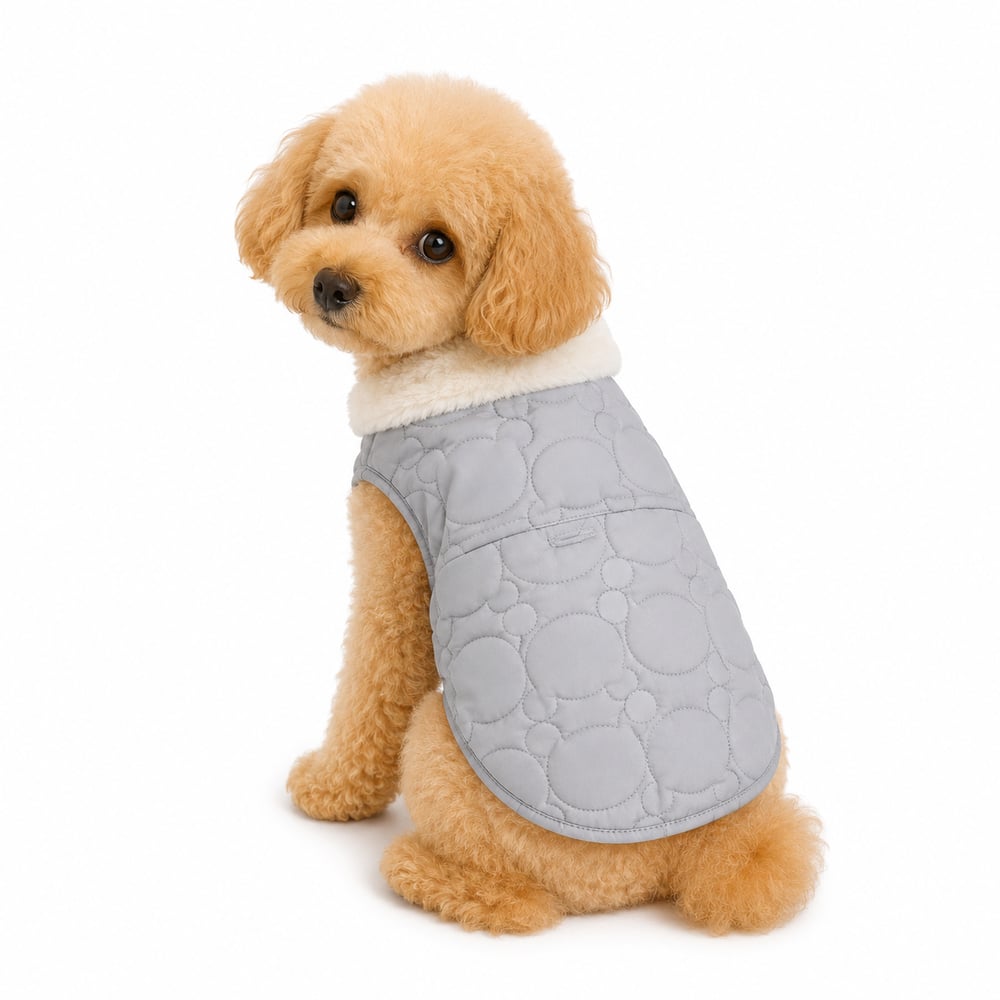Kedi Köpek Kıyafeti & Elbisesi Köpek Yeleği Puffer Vest Gri