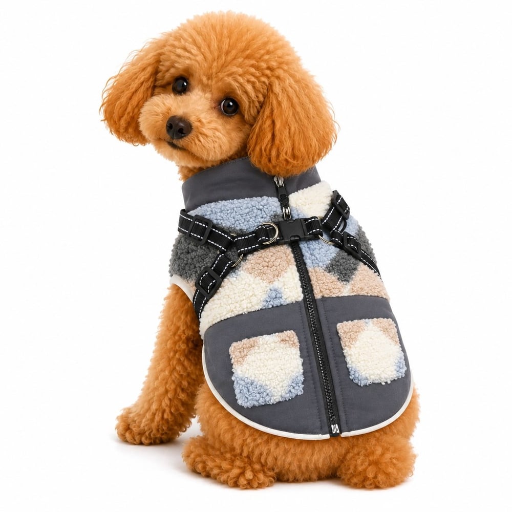 Dolcepets Tasmalı Polar Ceket/Mavi