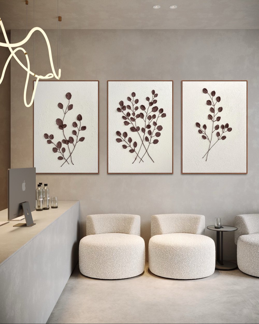 Ocaliptus Calm Dokulu Tablo 3'lü Set