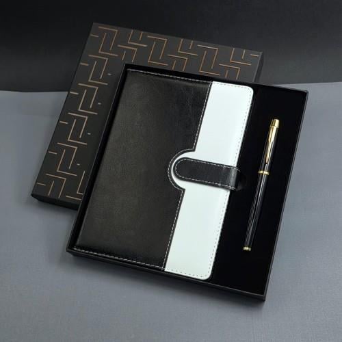 Siyah Beyaz Tarihsiz Ajanda Defter Kalem Seti