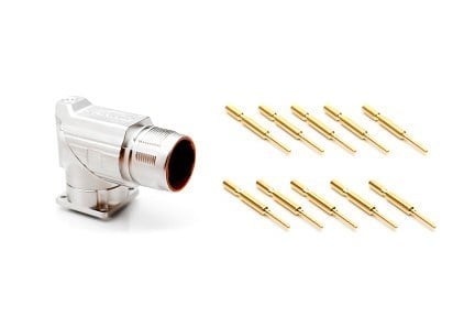MB5RJN0901-KIT M23, 90° rotatable Receptacle Kit, Checkmate™ Quick Locking, 9 positions, male pins, Standard flange (25.7x 25.7)