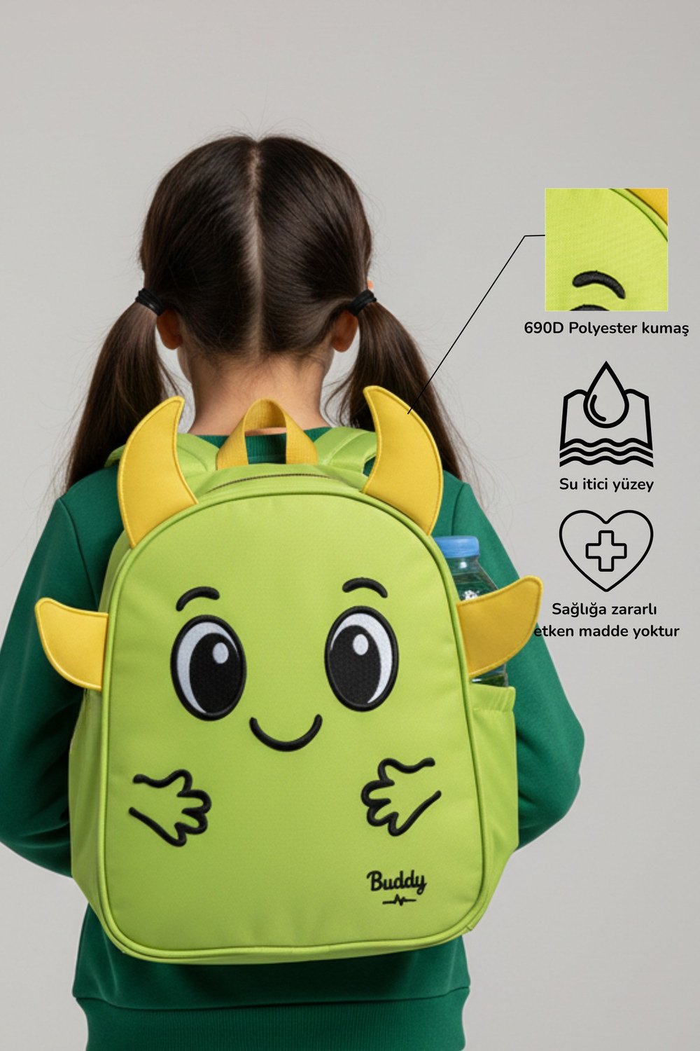 Buddy Gülen Karakterli Unisex Çocuk Okul Sırt Çantası | Anaokulu Kreş İlkokul