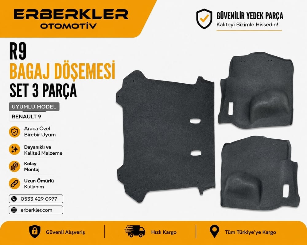 R9 / R11 BAGAJ DÖŞEMESİ SET 3 PARÇA