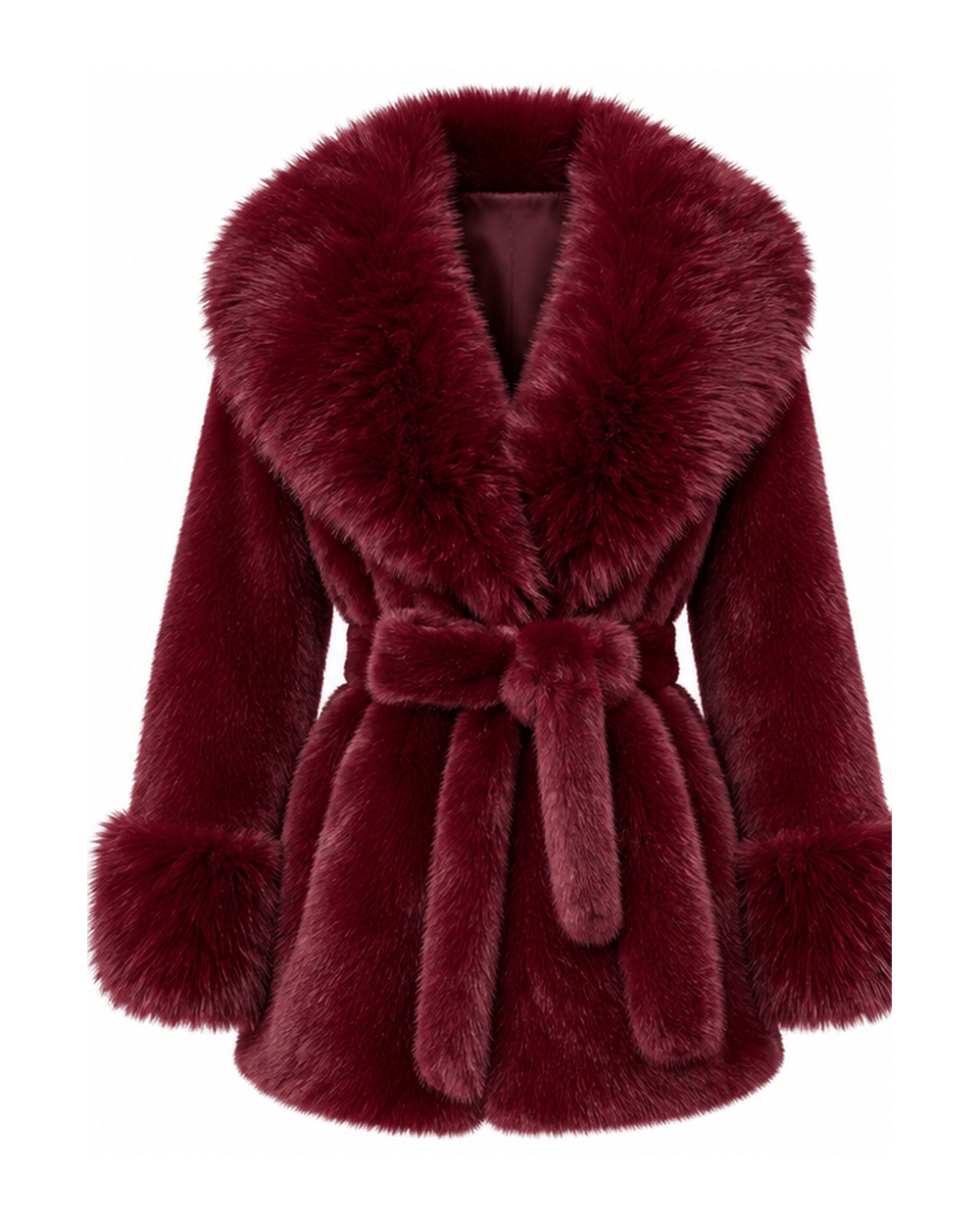 Laty İthal Angora Kürk Kısa Bordo