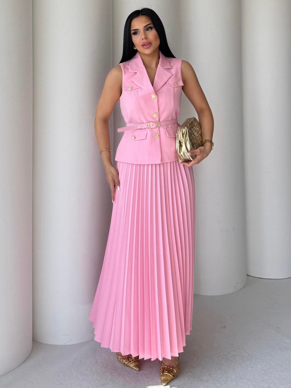Rams Kemer Detaylı Takım Pembe