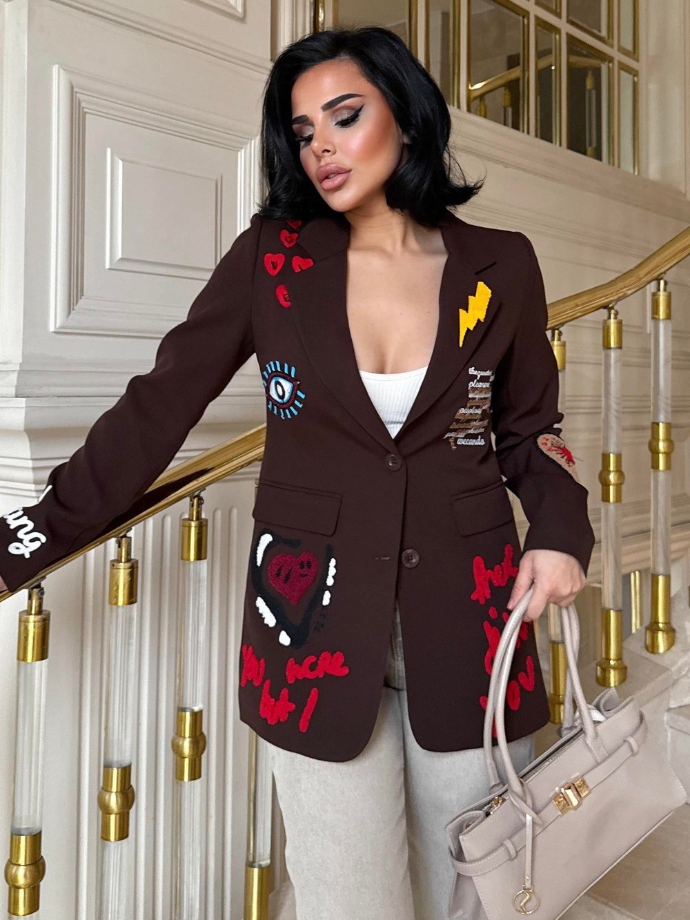 Rubia Tasarım Blazer Ceket Kahve