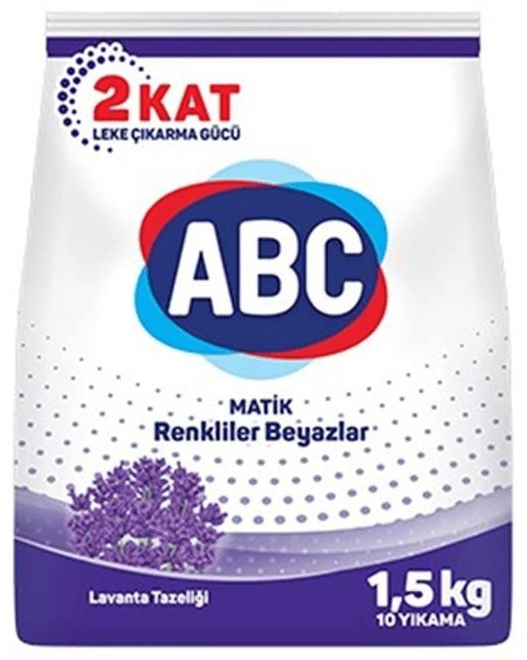 ABC MATİK TOZ ÇAMAŞIR DETERJANI 1.5 KG SIK YIKANANLAR BEYAZLAR & RENKLİLER