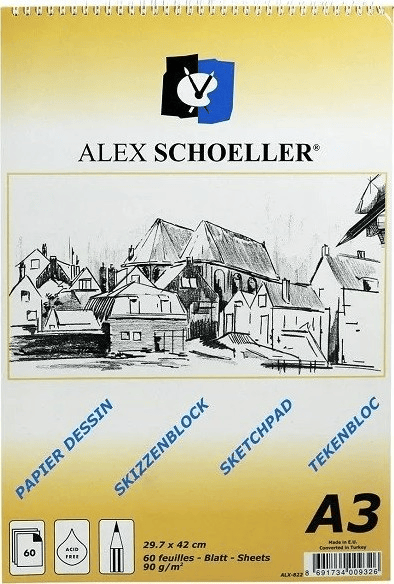 ALEX ESKİZ BLOK A3 90 GR DİK SPİRALLİ 60 YP ALX-822
