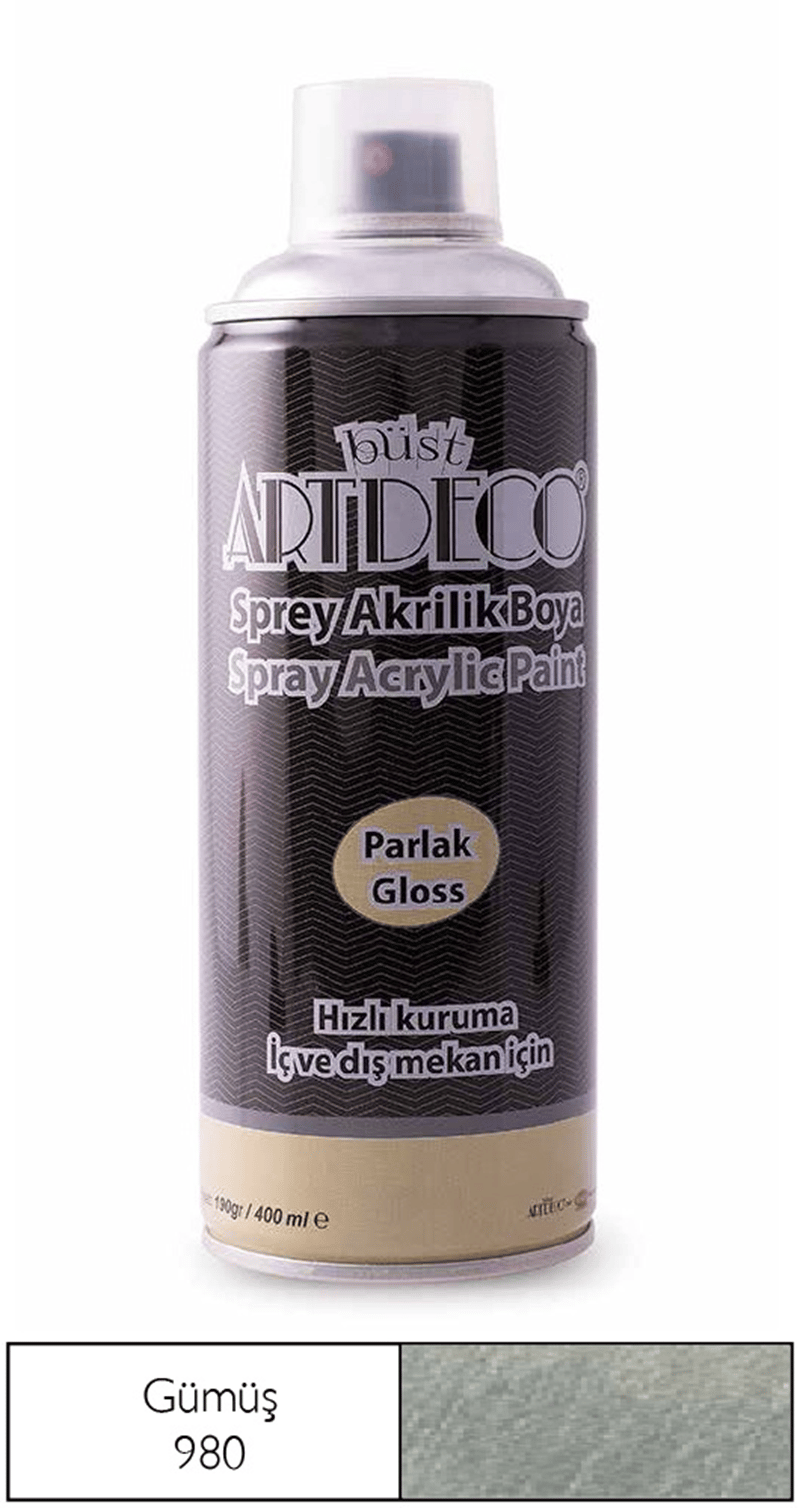 ARTDECO SPREY BOYA AKRİLİK 400 ML GÜMÜŞ Y-400-980