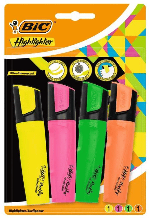 BIC FOSFORLU KALEM FLAT SET 4 LÜ KARIŞIK BLS. 943652