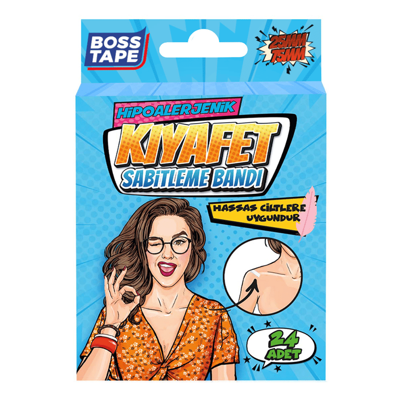 BOSS TAPE KIYAFET SABİTLEME BANDI HİPOALERJENİK 75 MM 24 ADET BT-07001