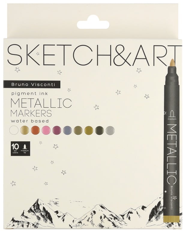 BRUNO VISCONTI METALİK MARKER SKETCH & ART 10 RENK 22-0097