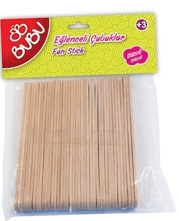 BU-BU EĞLENCELİ ÇUBUKLAR NATÜREL 11.5x1 40LI HS0015