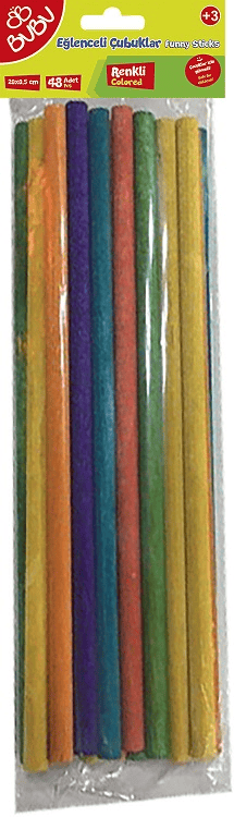 BU-BU EĞLENCELİ ÇUBUKLAR RENKLİ 20x0,5CM 48'Lİ BUBU-HS0017