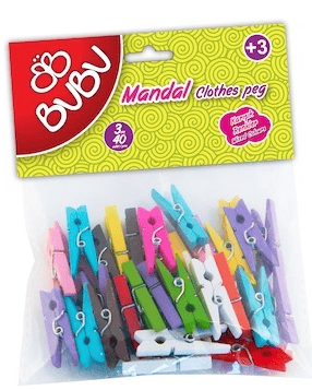 BU-BU MANDAL 3CM 40'LI RENKLİ BUBU-HS0005