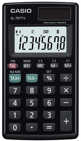 CASIO HESAP MAKİNESİ CEP TİPİ SL-797TV-BK 8 HANE