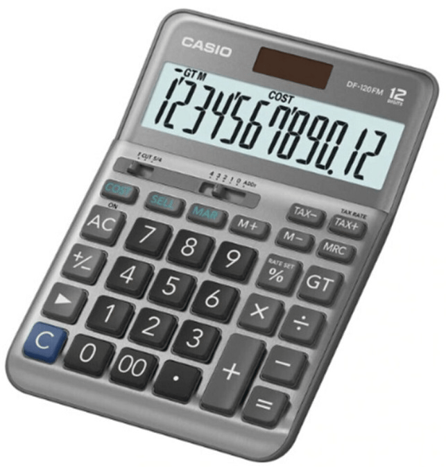 CASIO HESAP MAKİNESİ MASAÜSTÜ DF-120FM 12 HANE