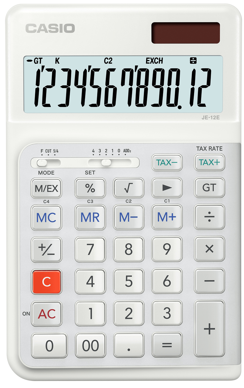 CASIO HESAP MAKİNESİ MASAÜSTÜ JE-12E-WE-W-DP