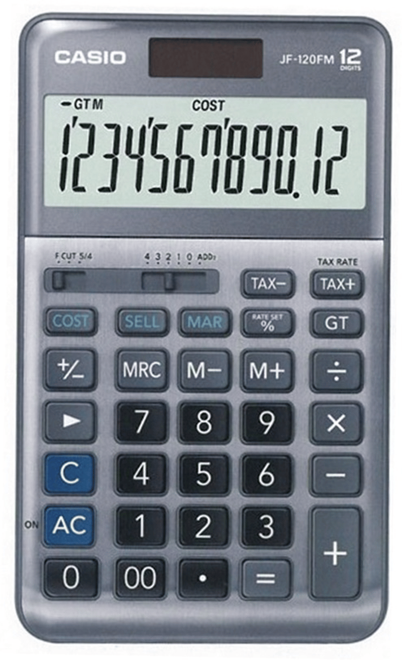CASIO HESAP MAKİNESİ MASAÜSTÜ JF-120FM 12 HANE