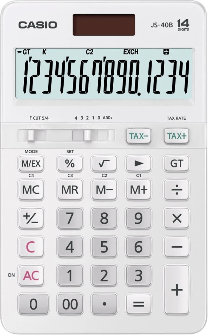 CASIO HESAP MAKİNESİ MASAÜSTÜ JS-40B-WE 12 HANE