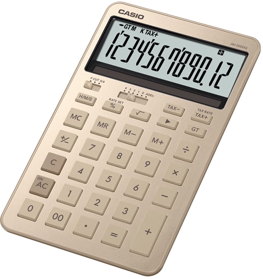 CASIO HESAP MAKİNESİ MASAÜSTÜ JW-200DQ-GD-W-DP
