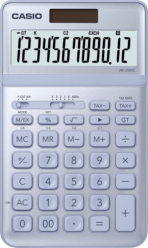 CASIO HESAP MAKİNESİ MASAÜSTÜ JW-200SC-BU MAVİ