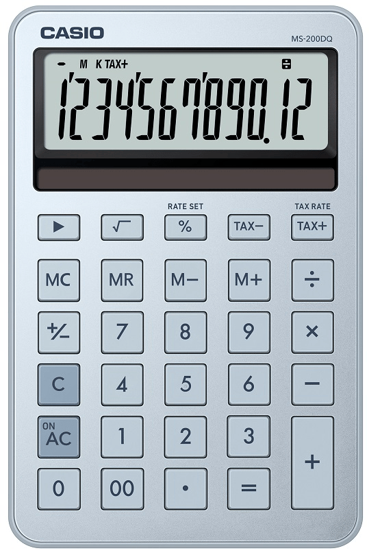 CASIO HESAP MAKİNESİ MASAÜSTÜ MS-200DQ-BU-W-DP