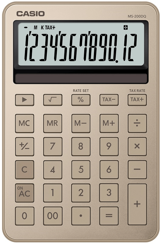 CASIO HESAP MAKİNESİ MASAÜSTÜ MS-200DQ-GD-W-DP
