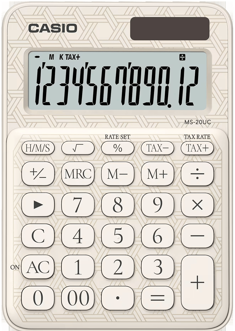 CASIO HESAP MAKİNESİ MASAÜSTÜ MS-20UC-JWE 12 HANE