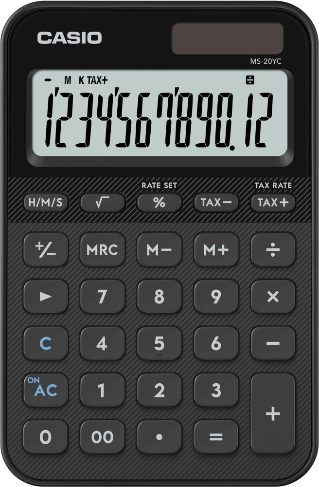 CASIO HESAP MAKİNESİ MASAÜSTÜ MS-20YC-BK-W-DP