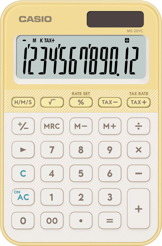 CASIO HESAP MAKİNESİ MASAÜSTÜ MS-20YC-LY-W-DP