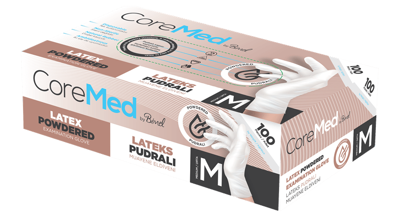 COREMED MUAYENE ELDİVENİ LATEKS PUDRALI TG 100 ADET (M)