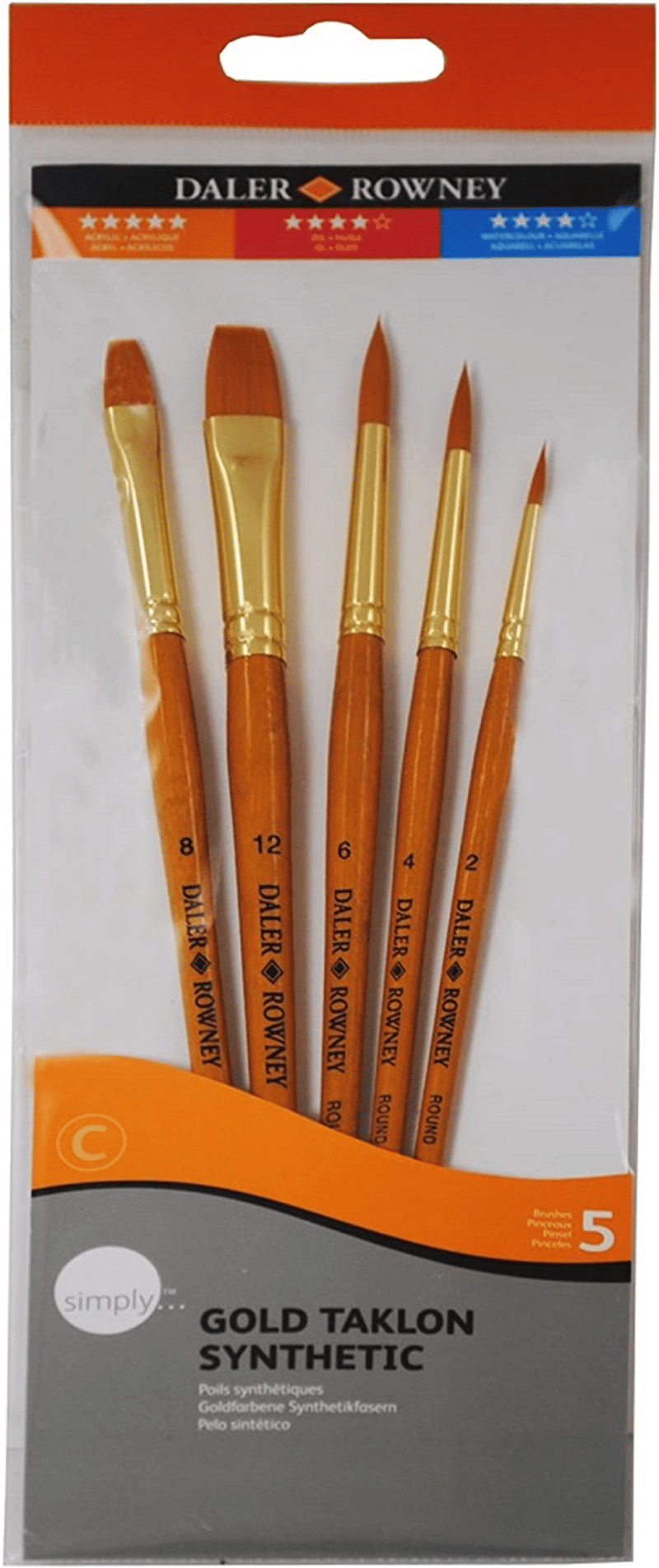 DALER ROWNEY FIRÇA SETİ SIMPLY SERİSİ GOLD TAKLON 5 Lİ SET-3 216920502