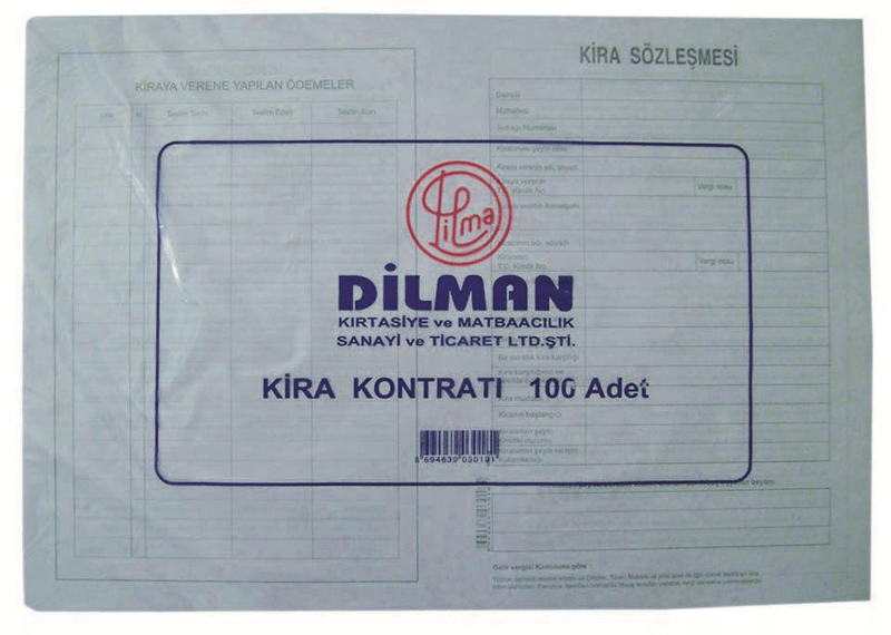 DİLMAN KİRA KONTRATI 100 LÜ 3018