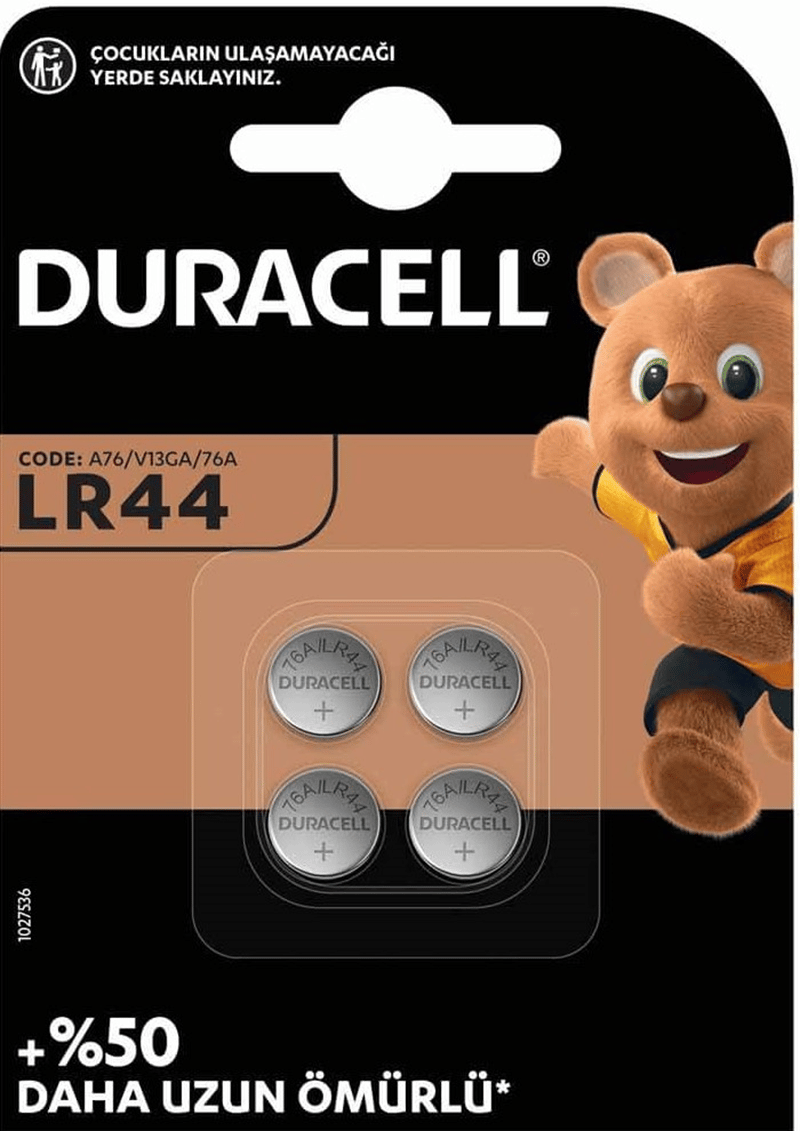 DURACELL PİL DÜĞME 1,5V 4 LÜ LR44