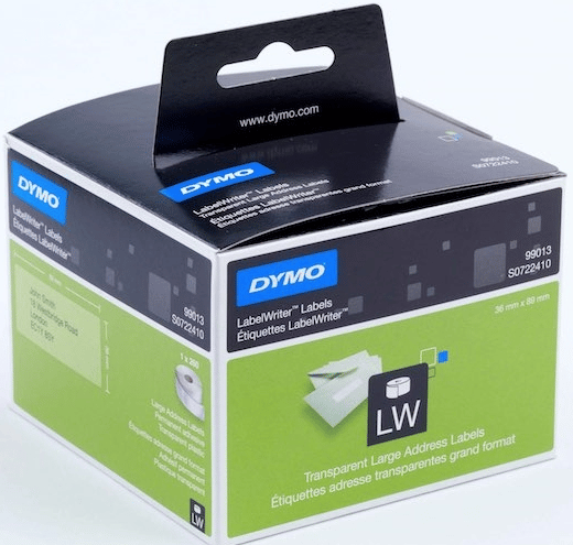 DYMO ETİKET LW GENİŞ ADRES 89x36MM 260 ADET ŞEFFAF 722410-99013