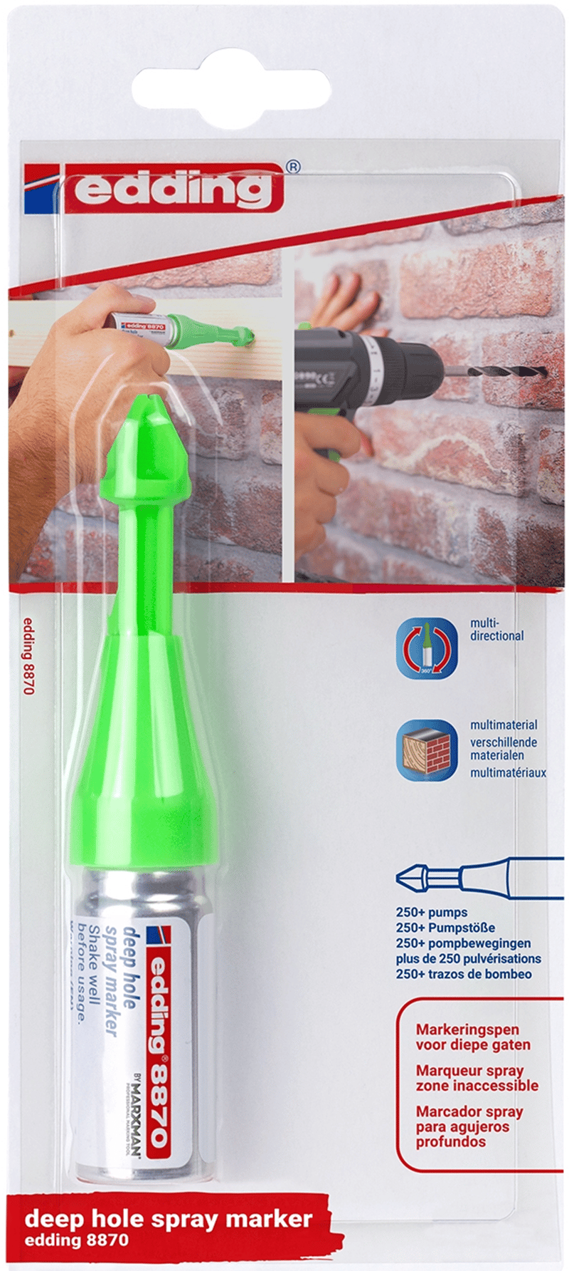 EDDING MONTAJ DELİĞİ SPREY İŞARETLEYİCİ E-8870 TEKLİ BLS.YEŞİL