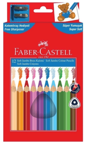 FABER KURU BOYA KALEMİ JUMBO ÜÇGEN 12 RENK 5171116615000