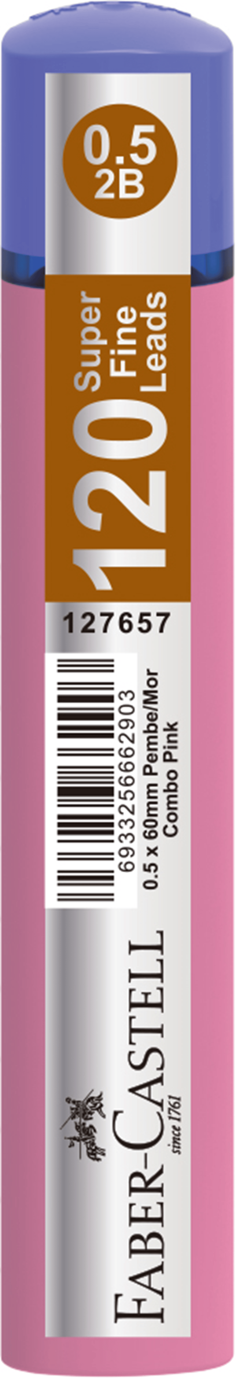 FABER MİN GRIP SOFT 0.5MM 2B 60MM 120Lİ KOMBO PEMBE/MOR 127657