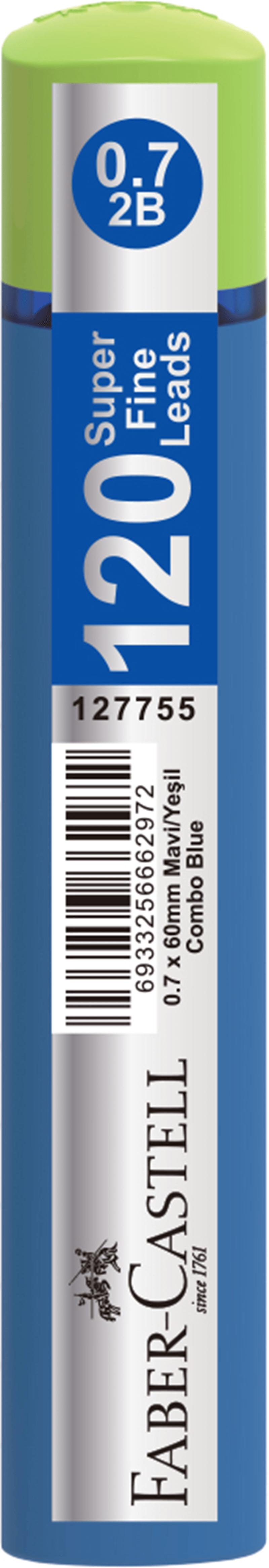 FABER MİN GRIP SOFT 0.7MM 2B 60MM 120Lİ KOMBO MAVİ/YEŞİL 127755