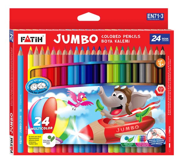FATİH KURU BOYA 24 RENK JUMBO TAM BOY 33350-33424