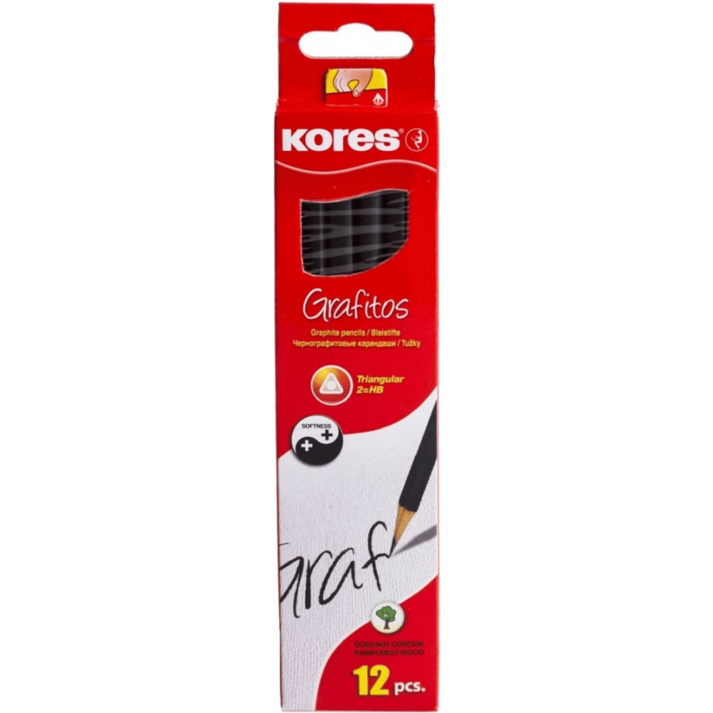 KORES KURŞUN KALEM GRAFITOS ÜÇGEN HB 12Lİ 92301